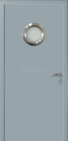Дверь Капель Классик | Kapelli Classic, гладкая, моноколор RAL7040 с иллюминатором