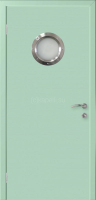 Дверь Капель Классик | Kapelli Classic, гладкая, моноколор RAL6019 с иллюминатором