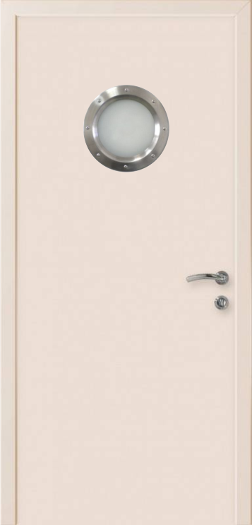 Дверь Капель Классик | Kapelli Classic, гладкая, моноколор RAL9001, с иллюминатором