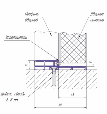 Порог алюминиевый
